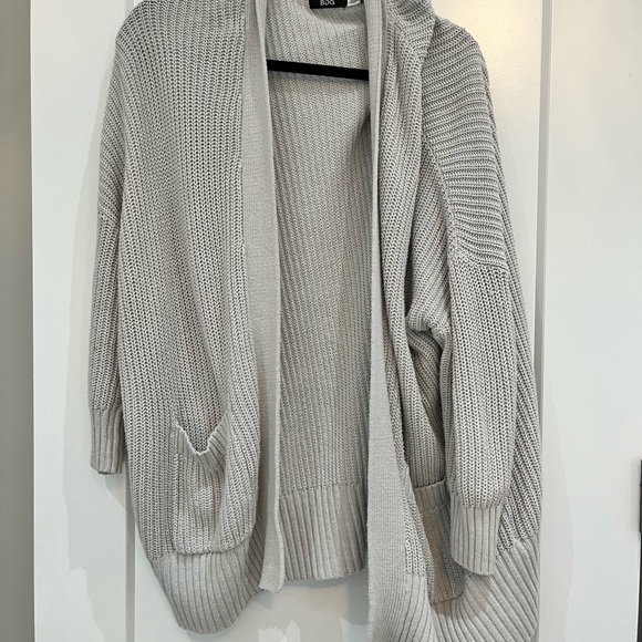 BDG Urban Outfitters Oversized Open Cardigan | Light Icy Grey Sweater - Picture 2 of 2